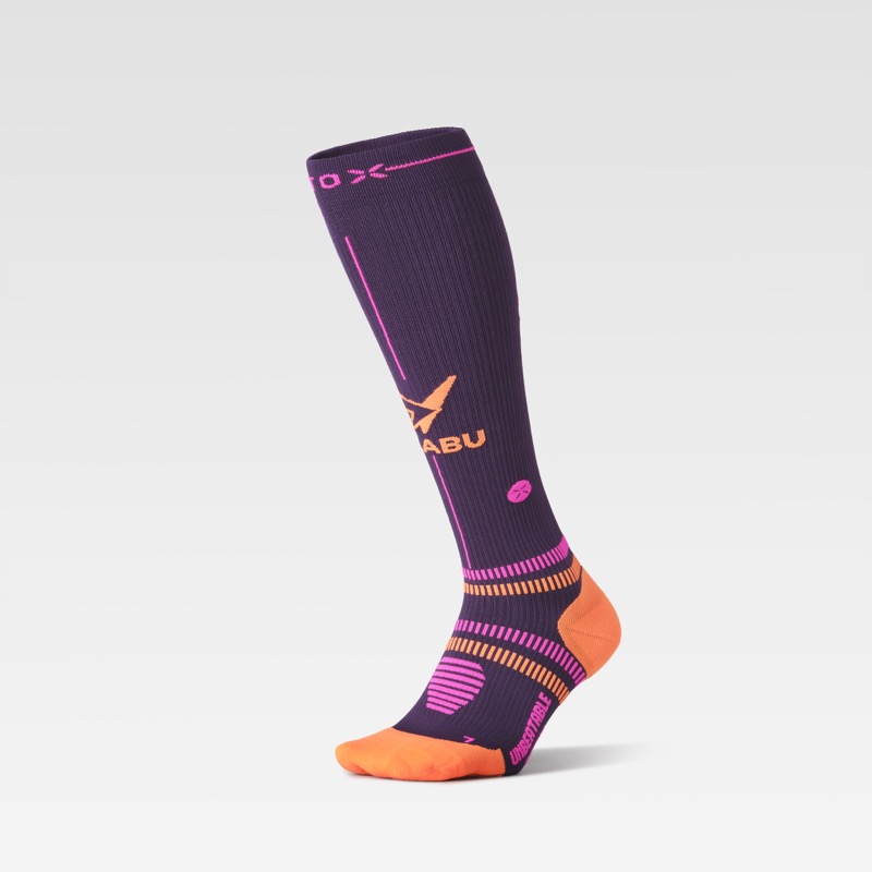 STOX x KLABU Running Sock in paars en oranje